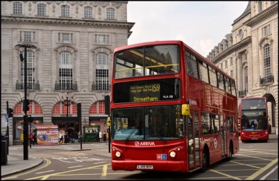 Double-decker bus in London.