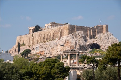 The Acropolis viewed from below.
